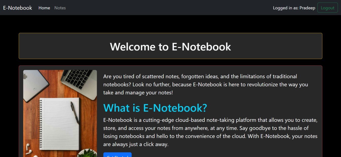 E-NoteBook Banner